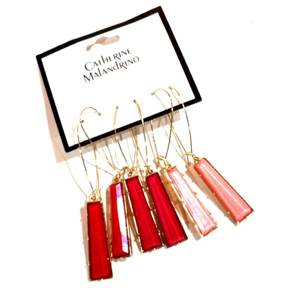 Catherine Malandrino Jewelry - Catherine Malandrino Elegant Colorful Earrings - Set of 3 Women, Gold-Tone Hooks